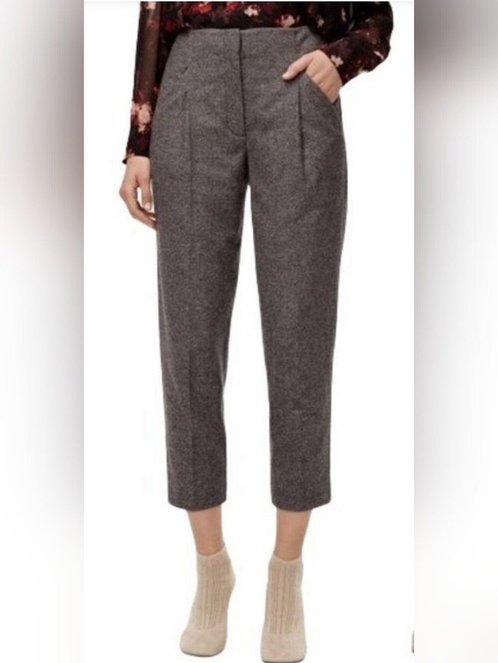 Wilfred Gray Wool Blend Cropped Ankle Pants